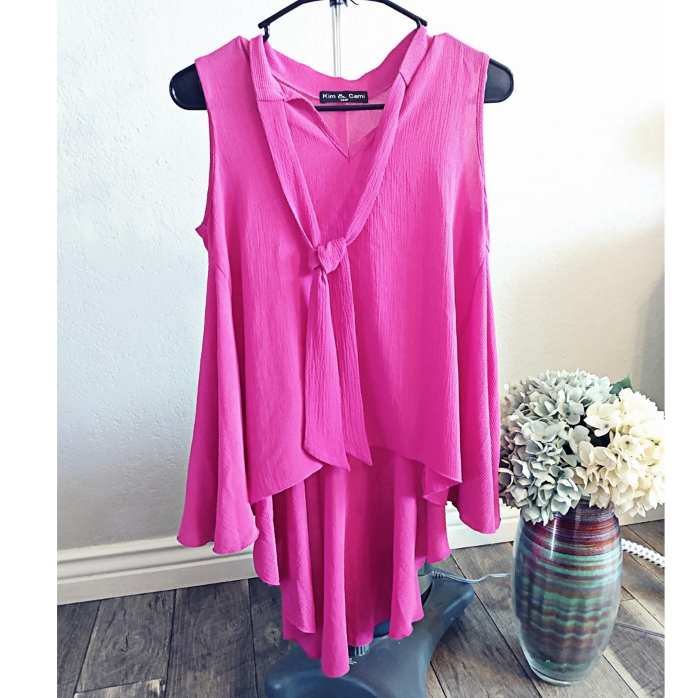 Kim & Cami Magenta sleeveless top sz S